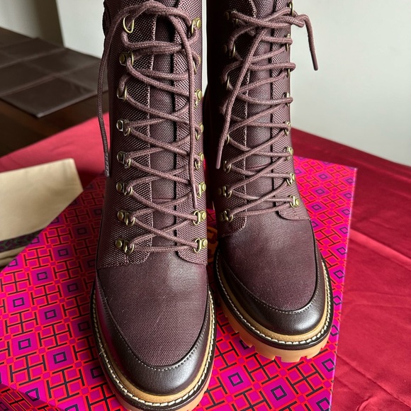 Tory Burch Miller 95 MM lug sole bootie in Fig - Picture 3 of 10